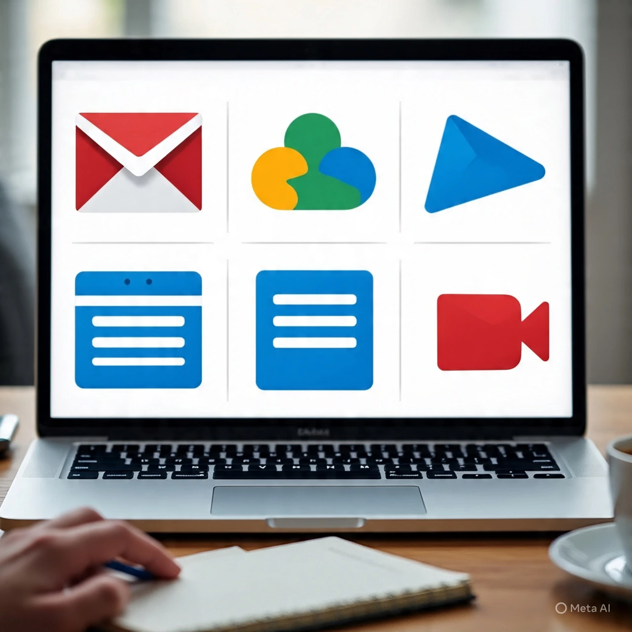 Captura de pantalla de un escritorio de Windows 11 con fondo azul, mostrando ventanas abiertas de Google Drive, documentos de texto y hojas de cálculo, ilustrando un entorno de trabajo accesible.